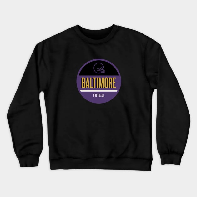 Baltimore retro football Crewneck Sweatshirt by BVHstudio